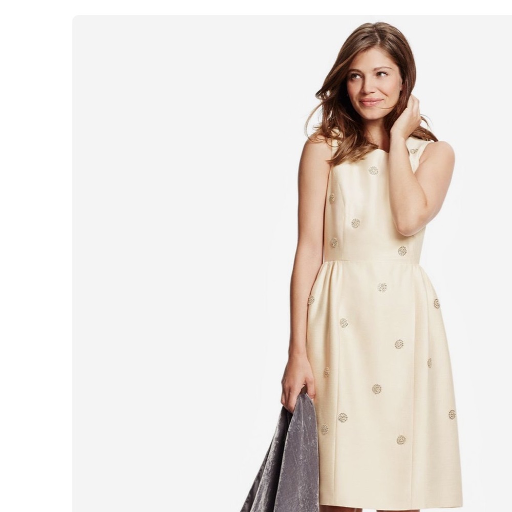 Boden Silk/Wool Cream dress size 10